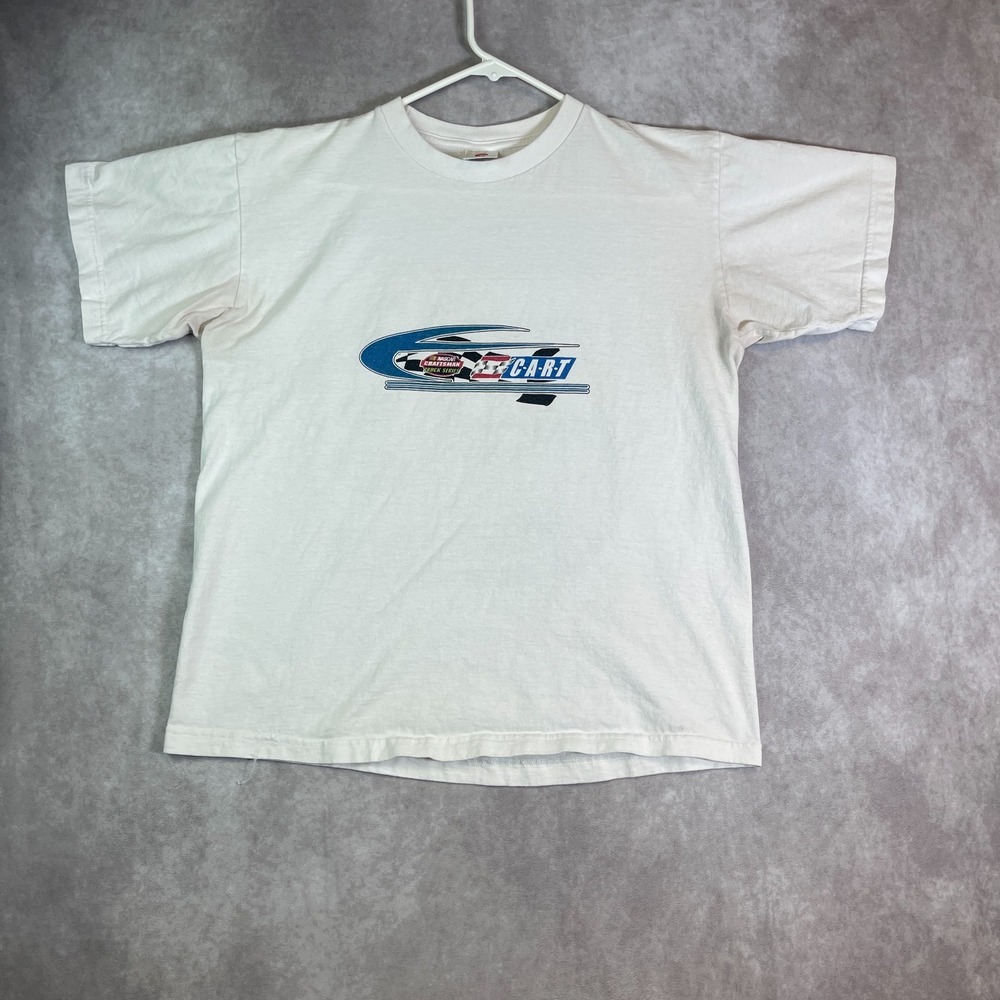 VINTAGE NASCAR Truck Series The 500 Shirt Adult Large White Racing Cars Tee Y2K